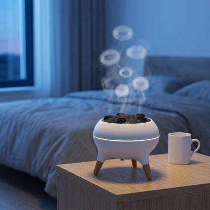 Jellyfish and Flame Model Aromatherapy Humidifier with Night Light – Soothing Atmosphere Lamp for Home & Office Relaxation