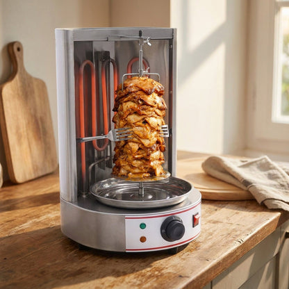 Electric Vertical Broiler - Countertop Shawarma, Gyro & Kebab Machine, Stainless Steel Rotisserie