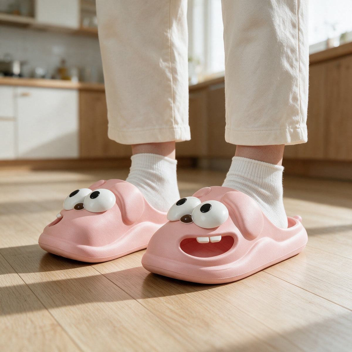 Cartoon Closed-Toe Slippers with Hole – Non-Slip Summer Slippers for Women, Perfect for Indoor Comfort and Outdoor Style