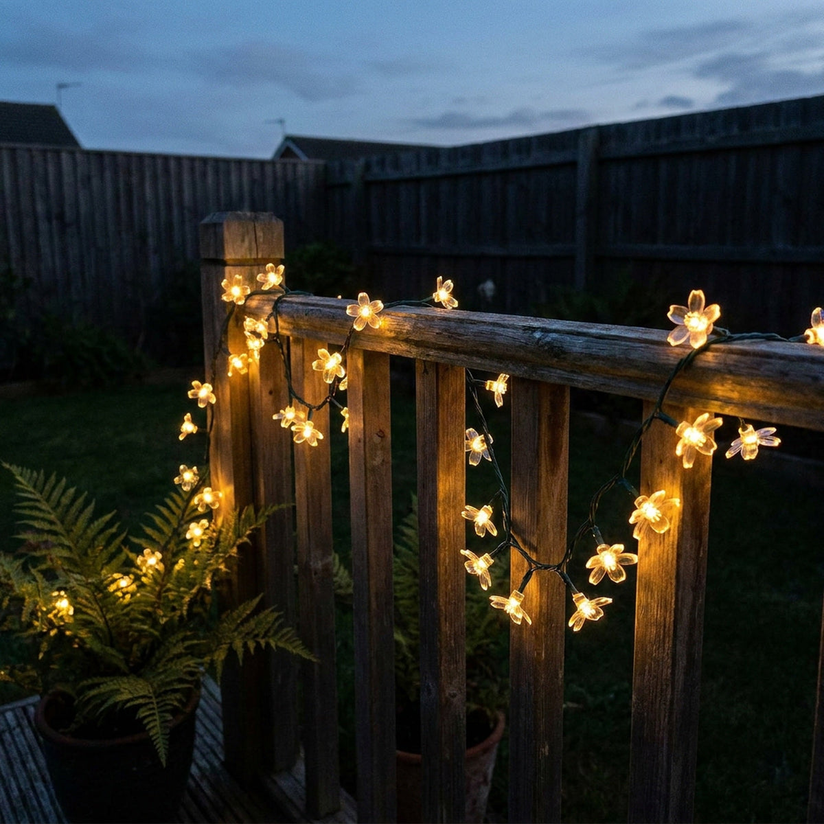 Cherry Blossom Fairy String Lights - Solar or Battery Powered, for Gardens, Weddings, Patios & Christmas Decor