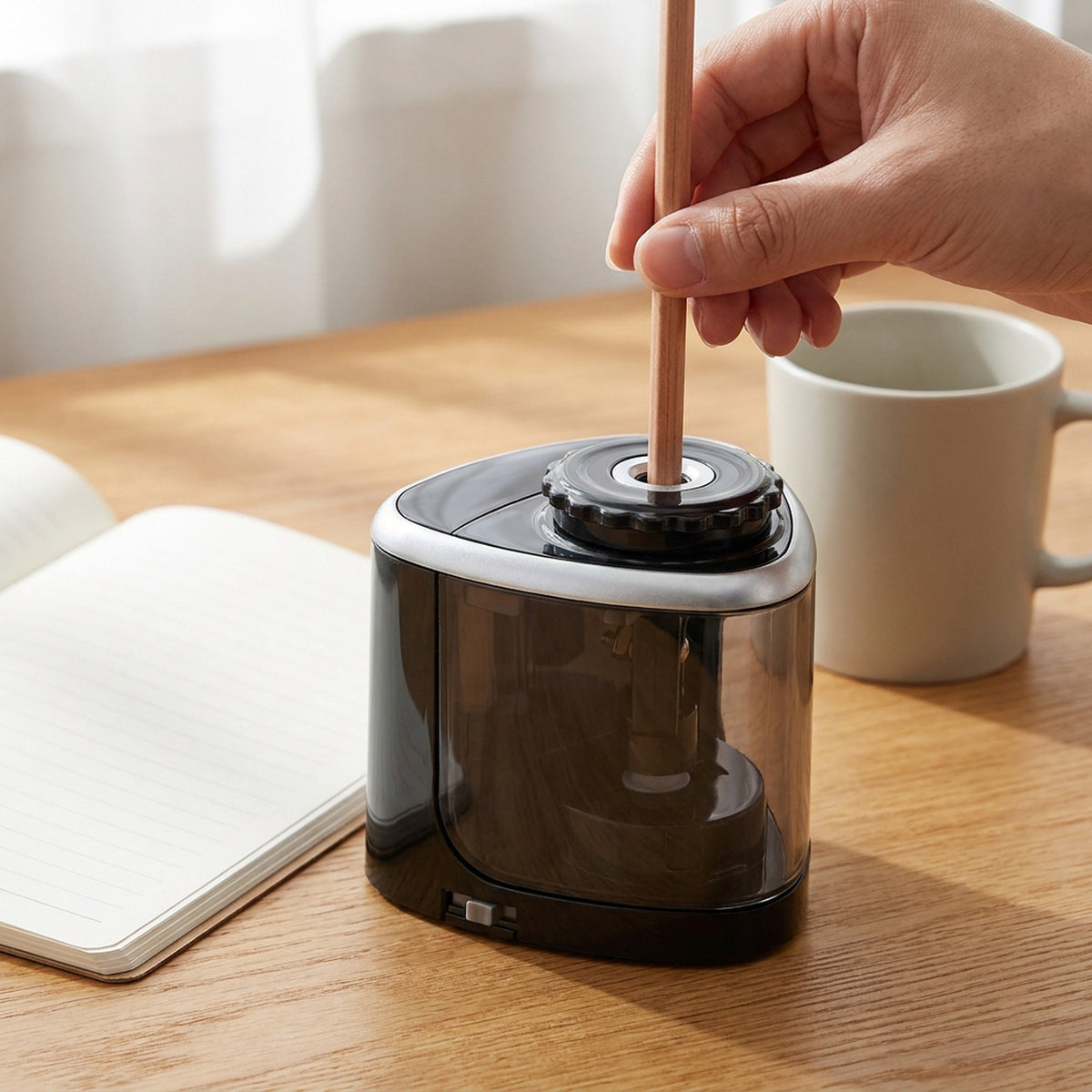 Automatic Electric Pencil Sharpener – Desktop Stationery Tool for Students, Teachers and Office Supplies with Fast Sharpening