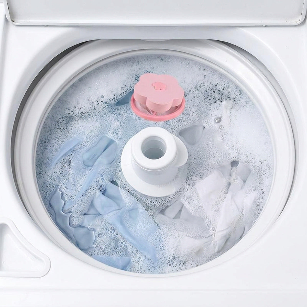 Floating Lint & Pet Hair Catcher for Top-Load Washing Machines – Reusable Mesh Bag Float