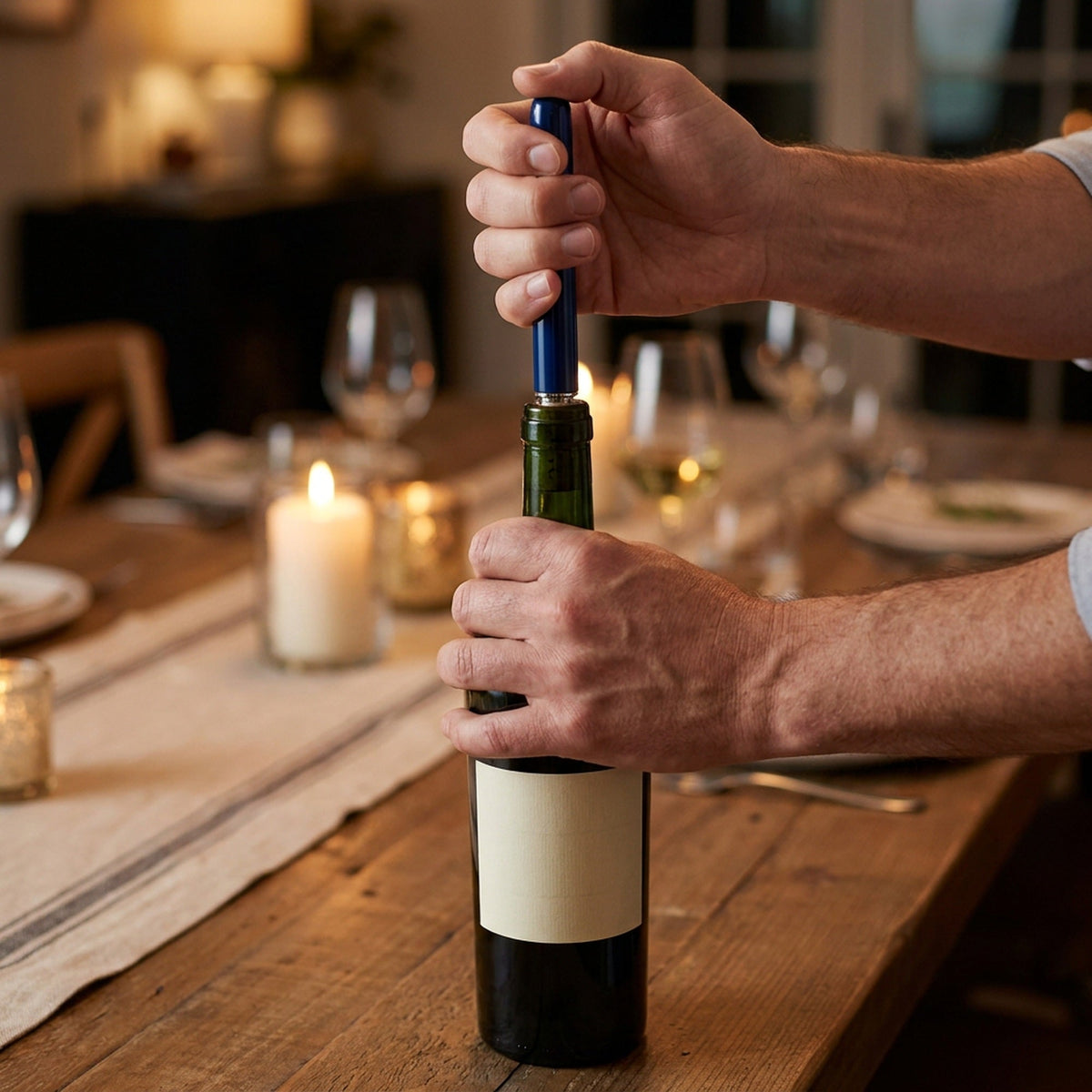 Portable Air Pump Wine Opener – Corkscrew with Stainless Steel Pin for Seamless Bottle Opening, Perfect for Home & Party Elegance