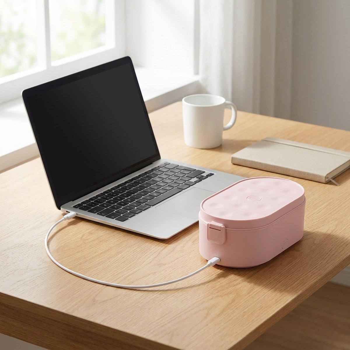 USB Heated Lunch Box – Portable Electric Food Warmer for Car & Office, 2 Stainless Steel Bowls