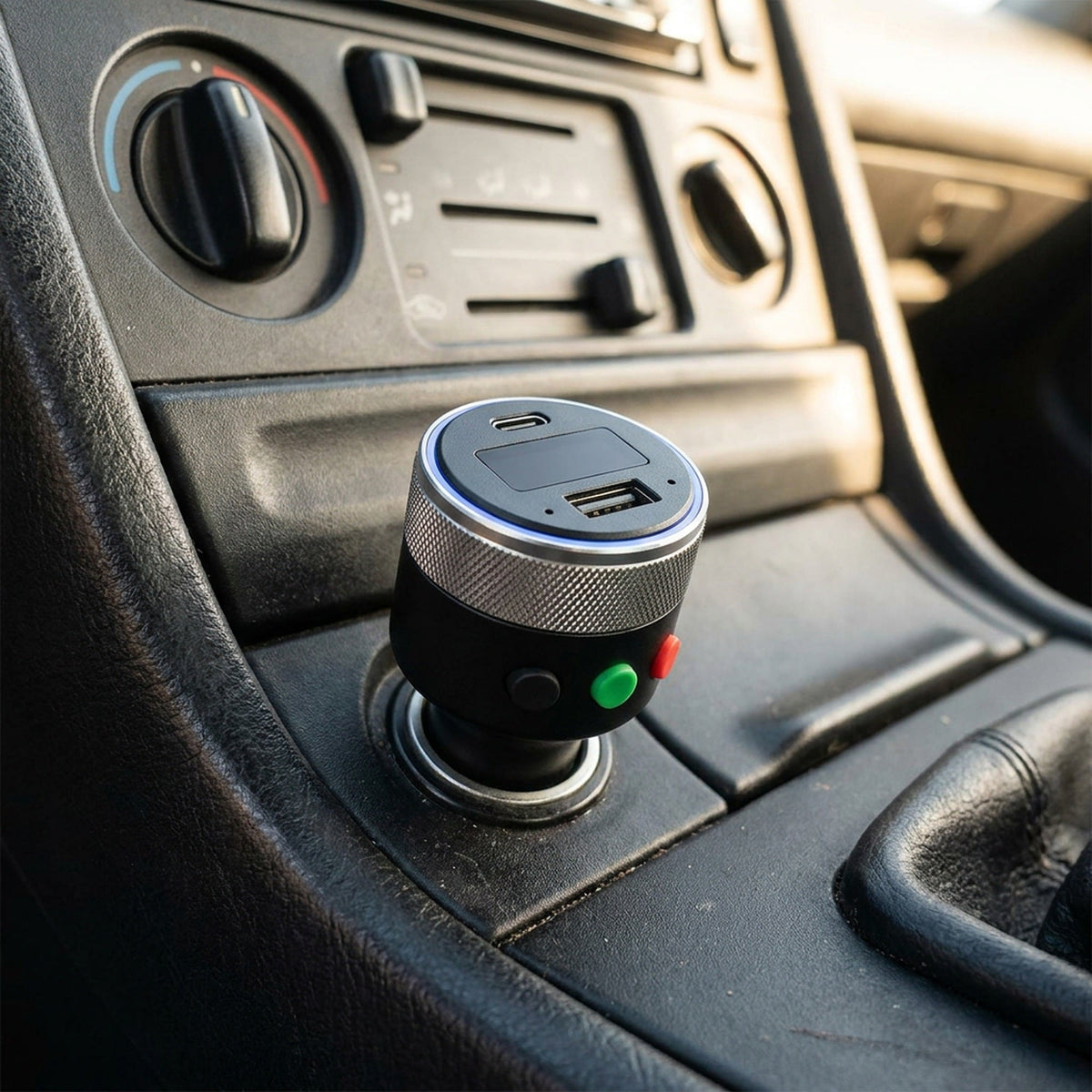 Bluetooth 5.1 FM Transmitter for Cars Without Aux - 12V Car Charger, USB-C PD 20W + USB-A QC3.0 18W