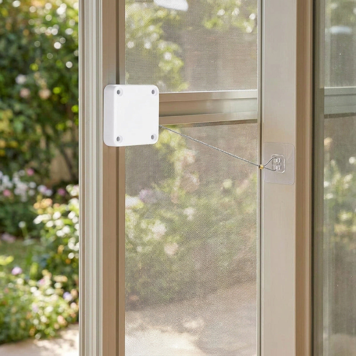 Automatic Door Closer – No-Drill Retractable Cable Closer for Sliding Screen Doors & Light Interior Doors