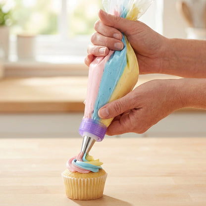 Tri-Color Piping Bag Coupler - 3-Chamber Icing Swirl Converter for Cakes and Cupcakes