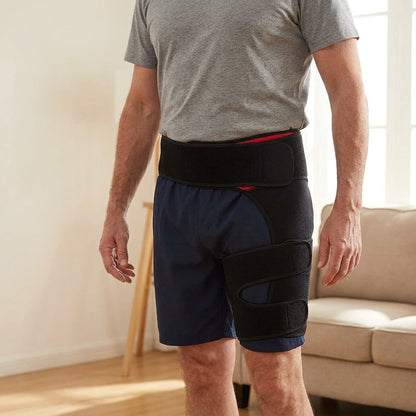 Hip & Groin Compression Wrap — Adjustable Neoprene Support Brace for Hip, Thigh & Hamstring