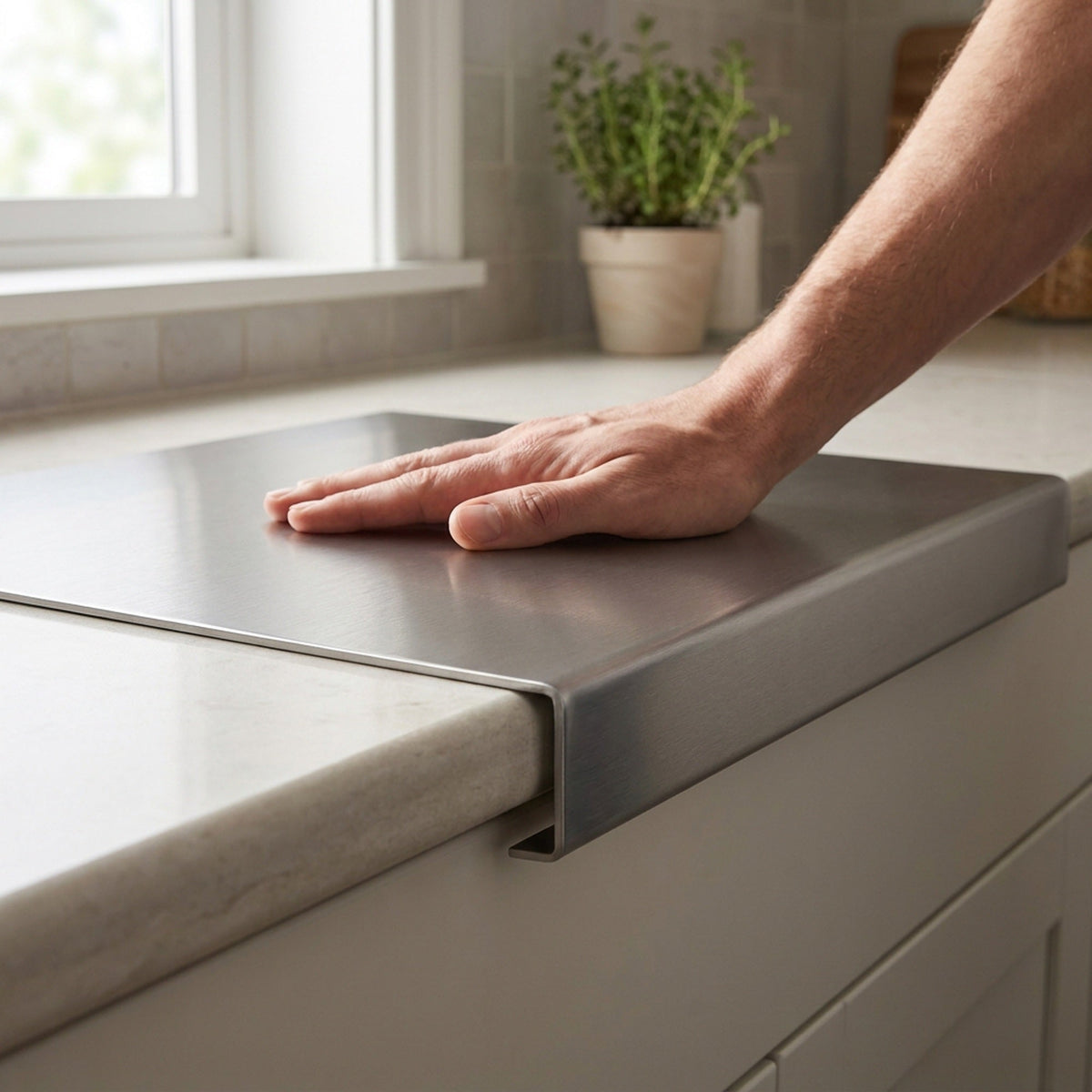 Stainless Steel Cutting Board – Extra-Large Food-Safe Metal Chopping Surface for Baking, Dough Kneading & Professional Kitchens