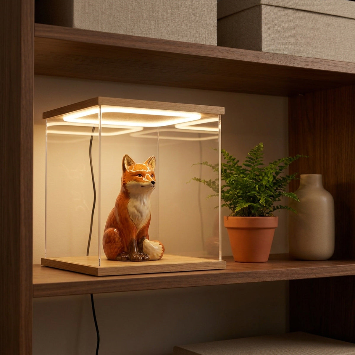 Acrylic Display Case with LED Lights – Dustproof Display Cabinet for Action Figures, Car Models & Collectibles