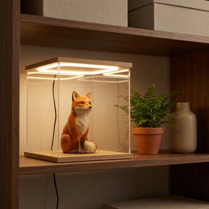 Acrylic Display Case with LED Lights – Dustproof Display Cabinet for Action Figures, Car Models & Collectibles