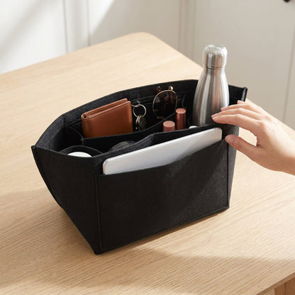 Felt Handbag Insert Organizer – Fits Longchamp Tote, Multi-Pocket Liner Bag for Travel, Makeup & Purse Storage