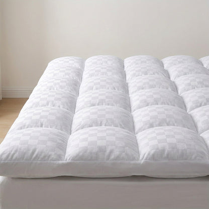 Extra Thick Quilted Mattress Topper – Luxuriously Soft Cooling Pad with Diamond Pattern, Fits 8-21" Mattresses, Perfect for Bedroom Comfort