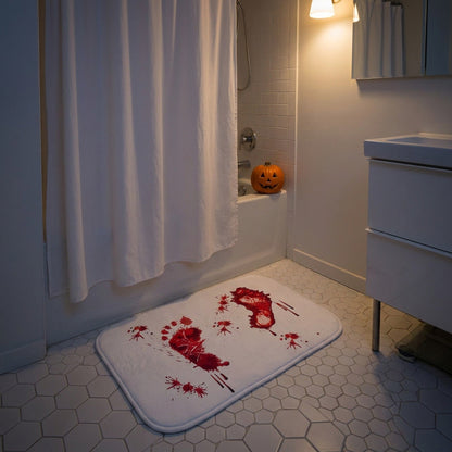 Bloody Footprint Bath Mat - Halloween Shower Doormat