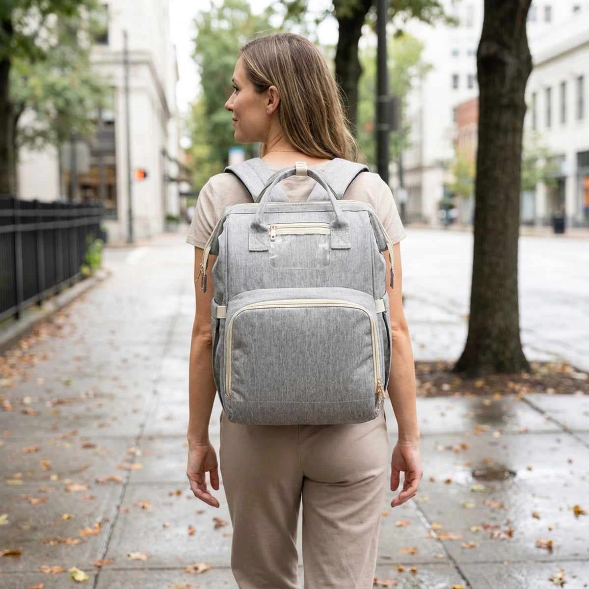 Fold-Out Diaper Bag Backpack — Opens Into a Changing Station