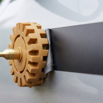 Decal Remover Wheel Tool - Rubber Eraser Wheel with Drill Arbor for Vinyl, Pinstripes & Adhesive