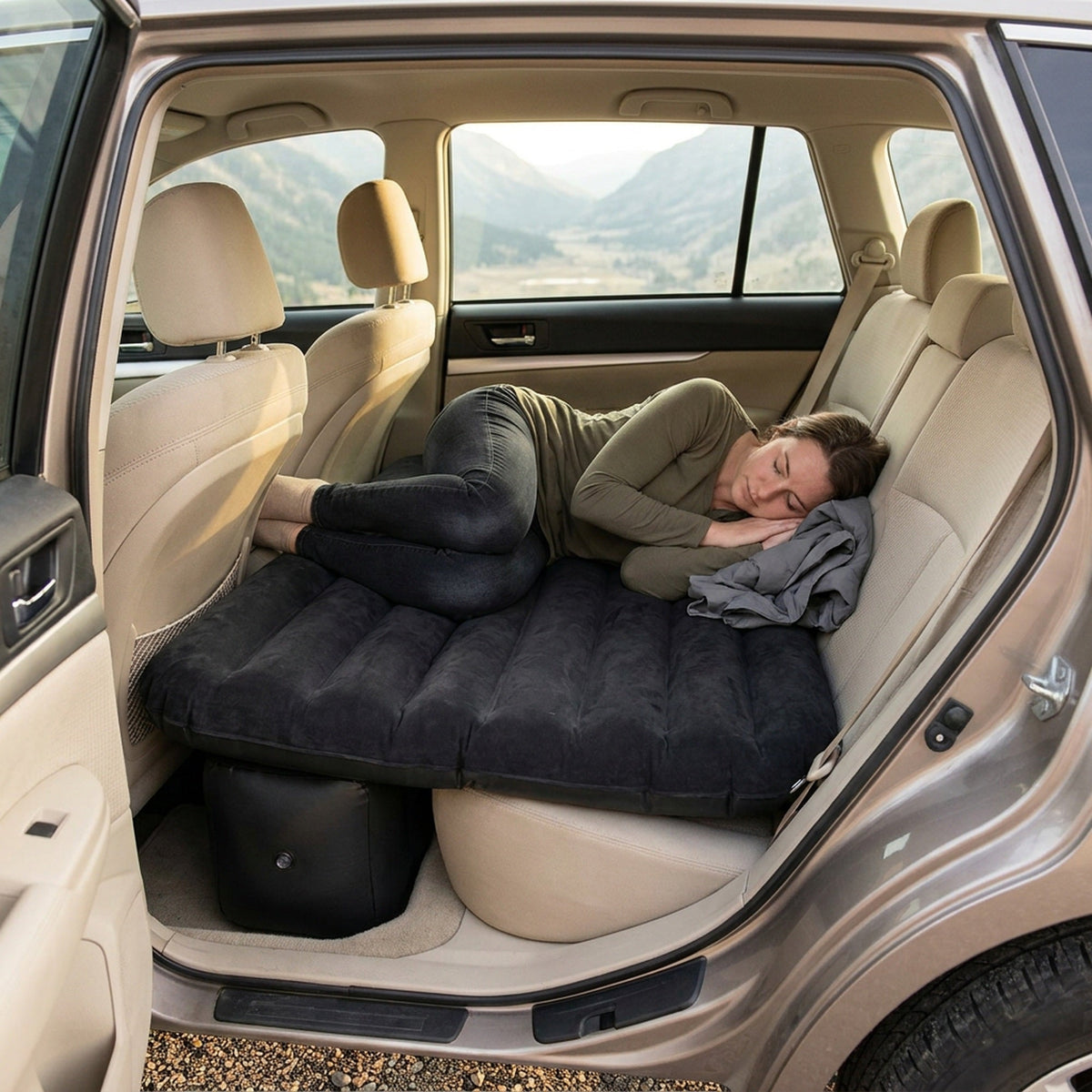 Inflatable Car Mattress – Back Seat Air Bed, Pump Not Included
