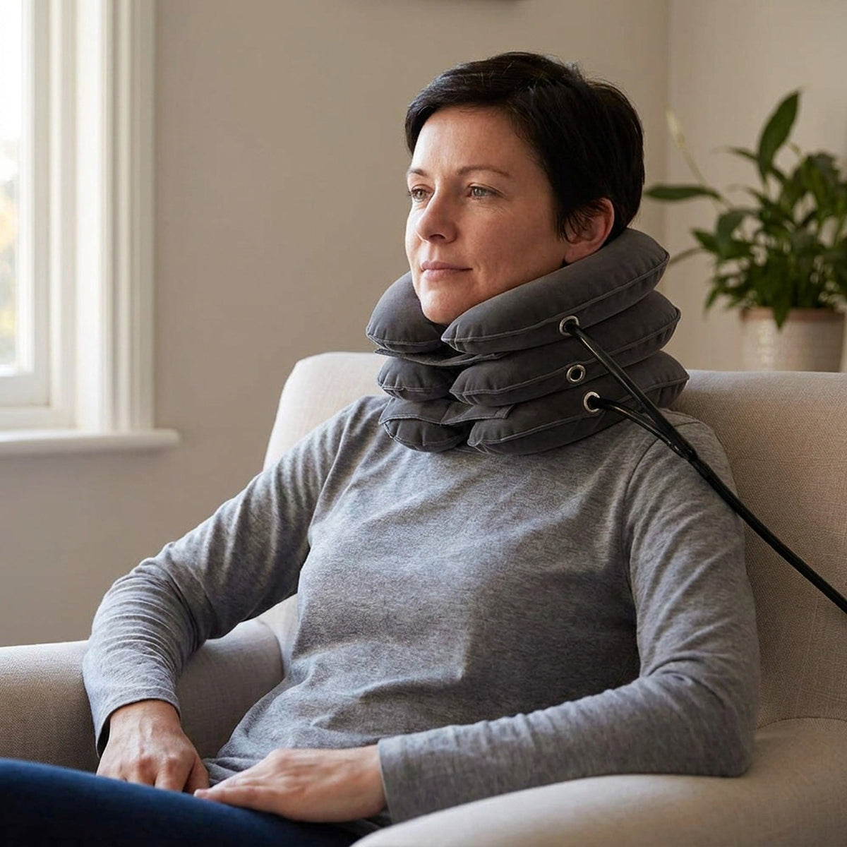 Shoulder And Neck Stretcher Collar - Relief of Chronic Pain through Alignment of Neck and Shoulders