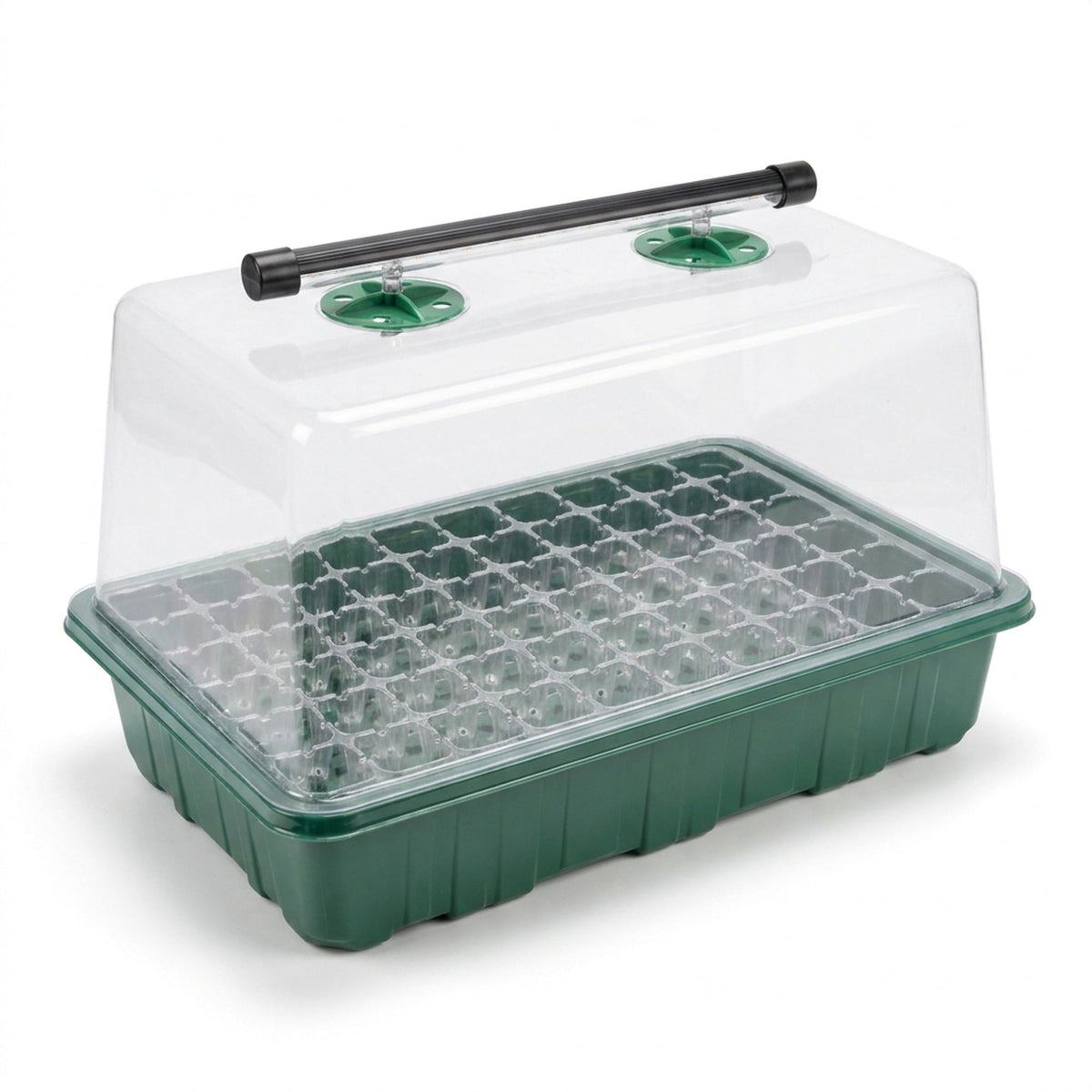 Seed Starter Trays with LED Grow Lights – 2 Trays, 40 Cells Each (80 Cells Total), High Dome Germination Kit for Winter Seedlings & Indoor Growing