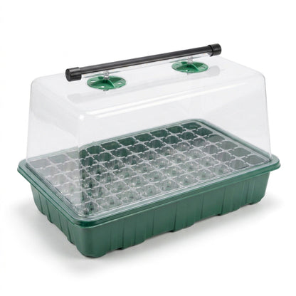 Seed Starter Trays with LED Grow Lights – 2 Trays, 40 Cells Each (80 Cells Total), High Dome Germination Kit for Winter Seedlings & Indoor Growing