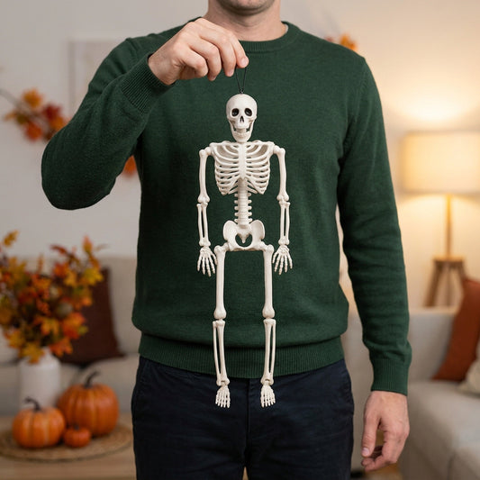 16 Inch Poseable Skeleton – Creepy Halloween Skeleton Decorations