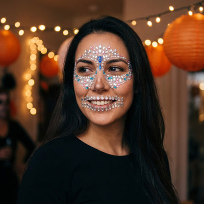 Halloween Face Stickers - Party Horror Grimace Decorations, Acrylic Gem Temporary Tattoo Stickers