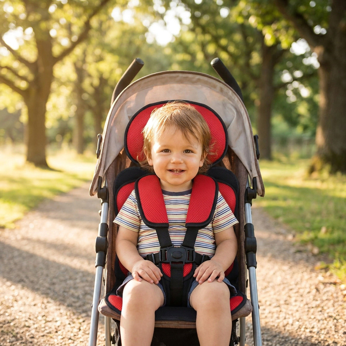Portable Padded Seat Liner with Support Harness - for Strollers, High Chairs & Dining Chairs
