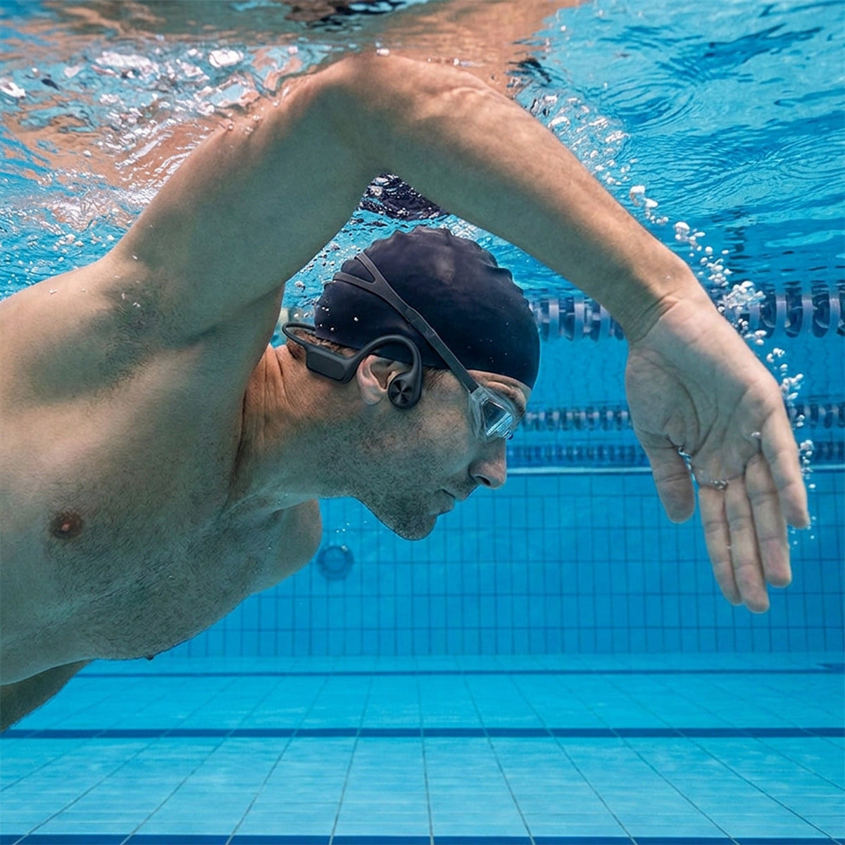 Waterproof Bone Conduction Swimming Earphones – Bluetooth 5.4 MP3 Headset (32GB)