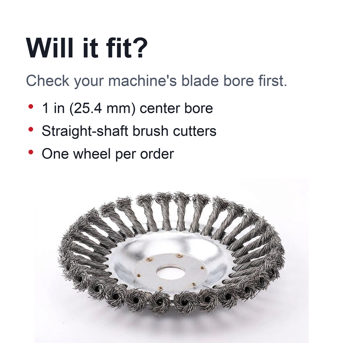 Heavy-Duty Mower Wire Weeding Wheel – Universal Lawn Mower Accessory with 6" and 8" Twisted Wire Heads for Fast, Efficient Garden Cleaning