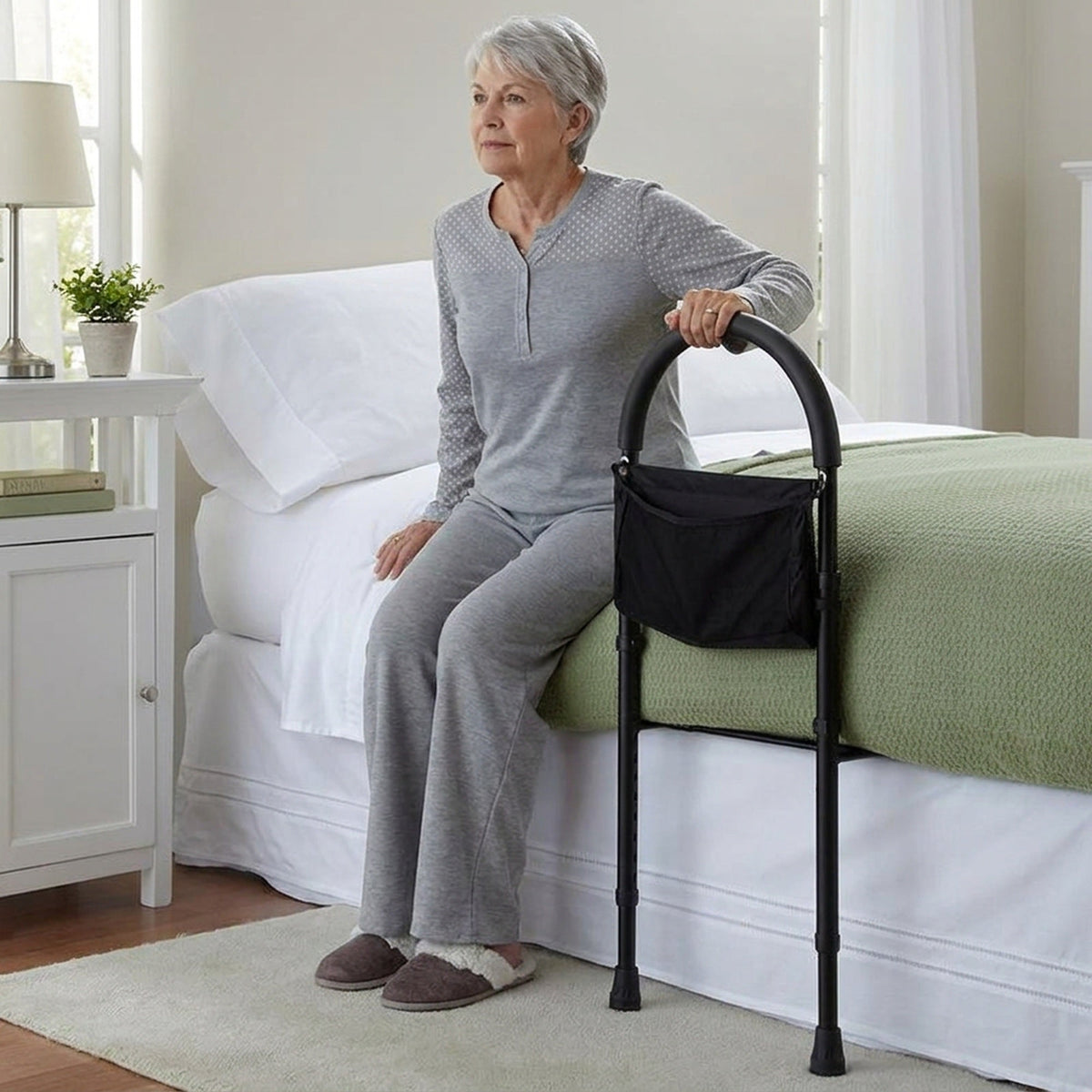 Elderly Safety Bed Guard Rail - Adjustable Height and Fall Prevention Bed Rails for Adults