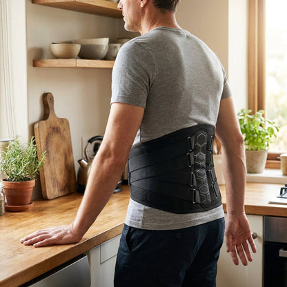 Lumbar Back Support Brace – Ergonomic Spine Design Belt with Adjustable Pull Straps for Men & Women