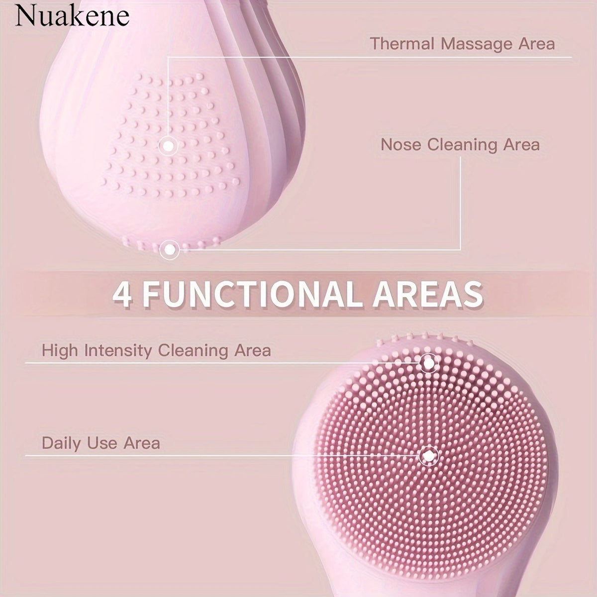 Rechargeable 2-in-1 Silicone Face Scrubber – Electric Cleansing & Heating Massage Brush with 5 Modes for Gentle, Effective Skincare