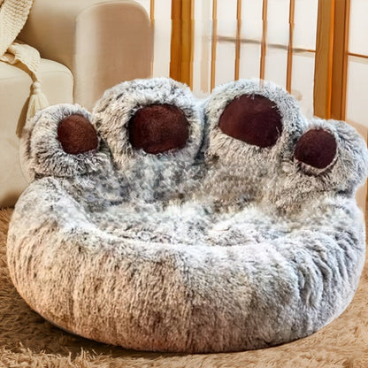 Plush Bear Paw Pet Bed - 6 Color Extra Large, Cozy All-Season Nest for Cats & Dogs, No Assembly Needed