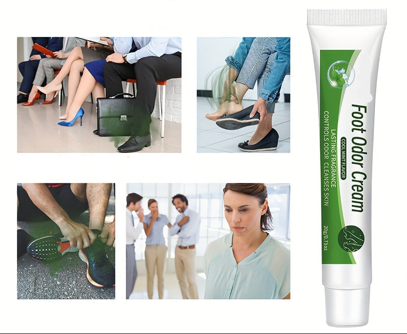 Natural Mint Foot Odor Cream – 2 Pack Refreshing Deodorizing Treatment, Moisturizing Foot Care, Eliminate Odors, Keep Feet Cool, Soft, and Comfortable All Day