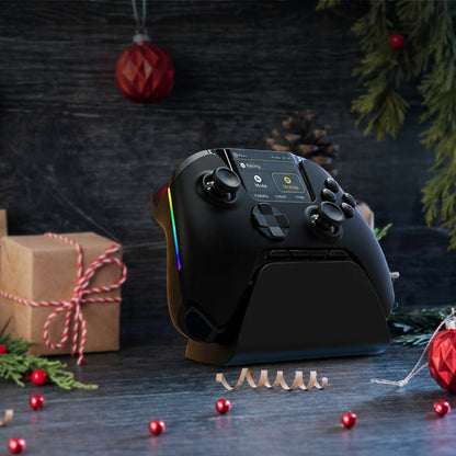Wireless Gaming Controller V2 with Screen & Charging Dock – Hall Effect Sticks, RGB, for PC, Switch, iOS & Android (Not for Xbox/PS5)