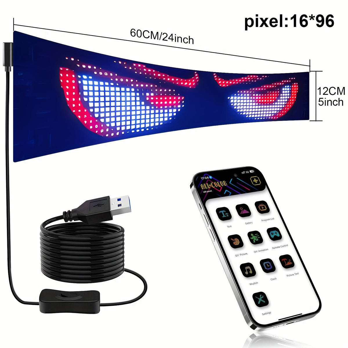 Programmable LED Scrolling Sign – Flexible Matrix Display Board with Custom Messages for Businesses, Shops, Events, and Creative Advertising