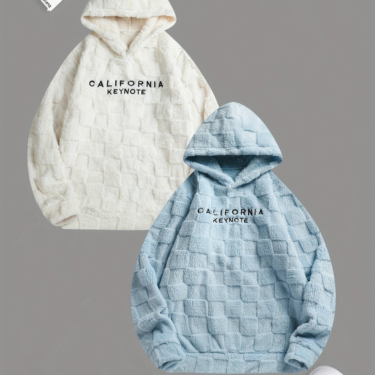California Embroidered Fleece Hoodie – Unisex Loose-Fit Winter Sweatshirt with Plush Comfort for Daily Wear