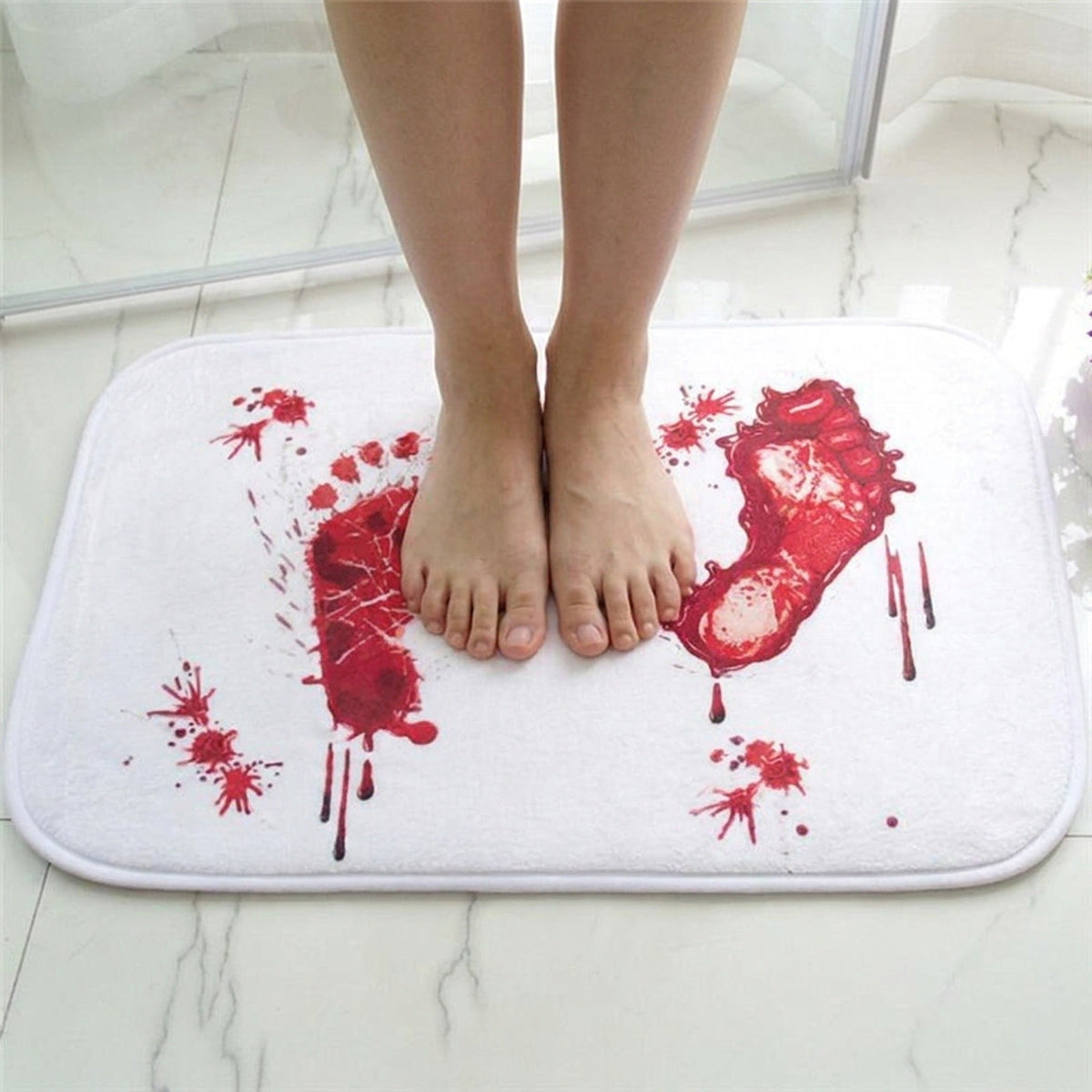 Bloody Footprint Bath Mat - Halloween Shower Doormat