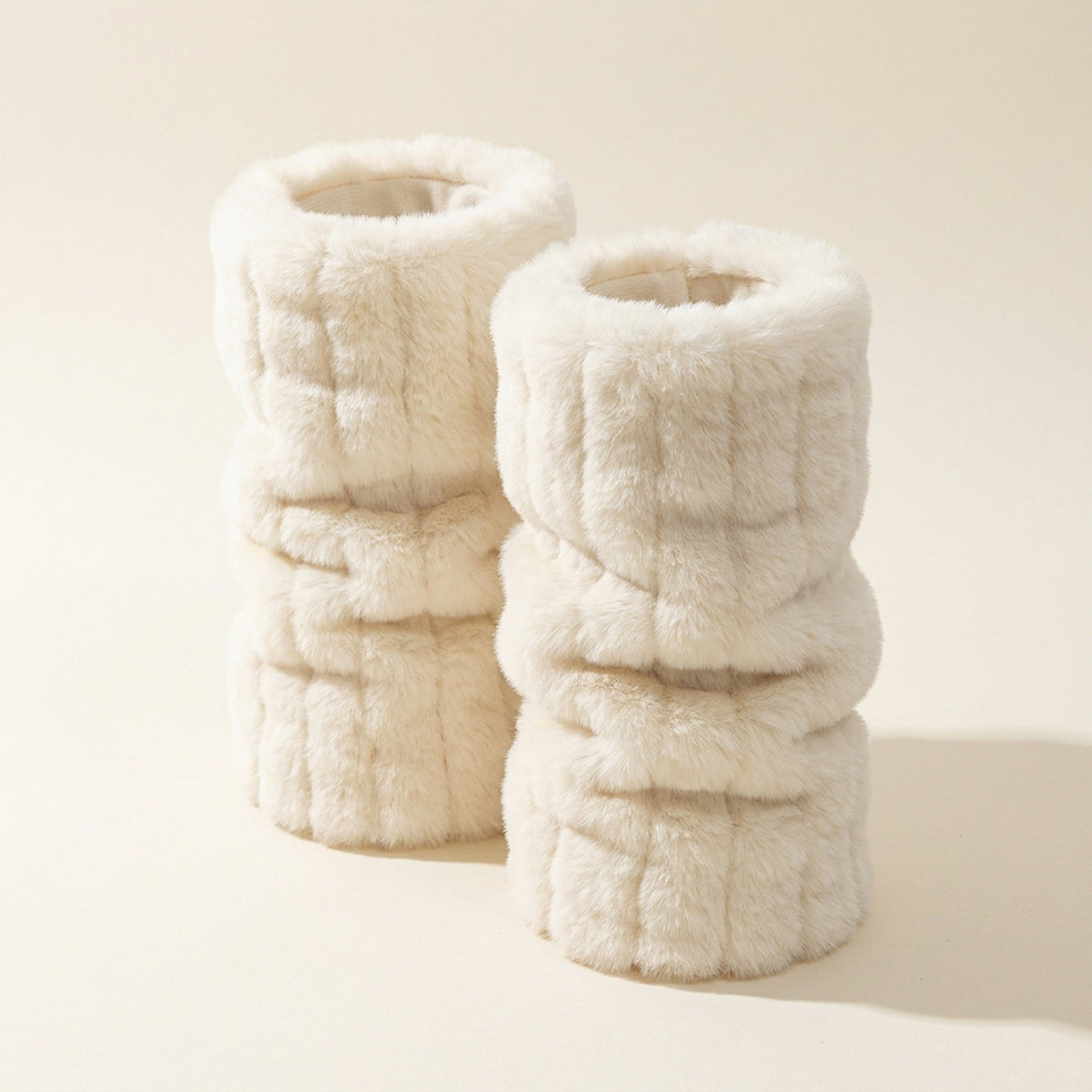 Faux Fur Leg Warmers for Women – Thick Imitation Mink Plush, Mid-Length