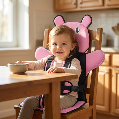 Bear-Shaped Padded Seat Liner with Support Harness - for Strollers, High Chairs & Dining Chairs