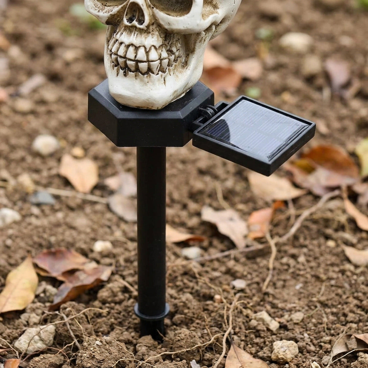 Raven Solar Halloween Pathway Lights - Halloween Decor Outdoor Skeleton Skull Head, Halloween Crows and Ravens Decor