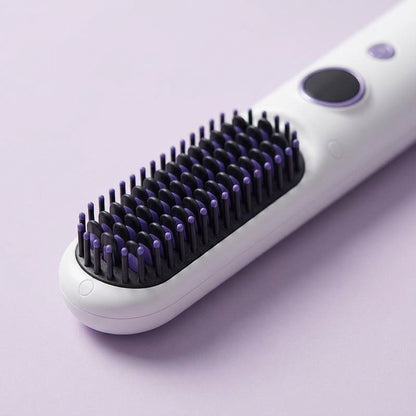 Cordless Heated Straightening Brush – Rechargeable, Nine Heat Settings, Travel Size