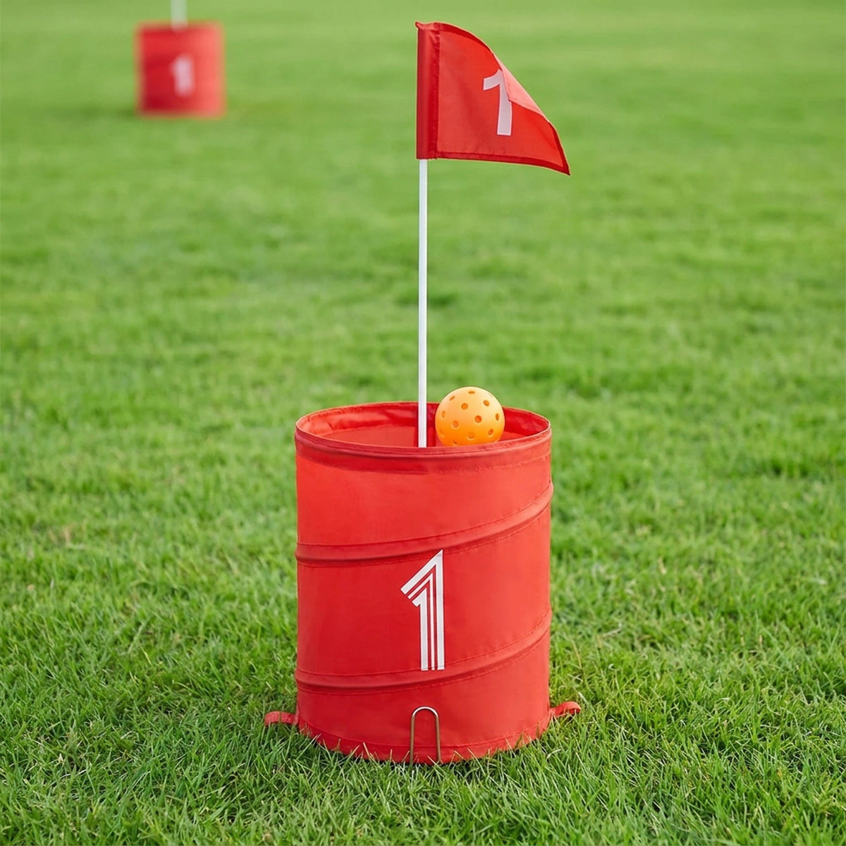 Backyard Golf Chipping Game – Portable Yard Golf Target Set with Pop-Up Buckets, Numbered Flags, Tee Markers & Carry Bag
