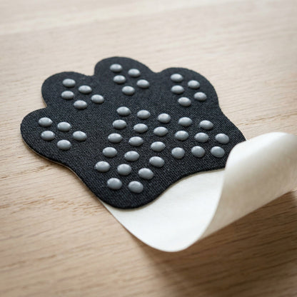 Disposable Dog Paw Pads - Self-Adhesive Rubber-Tread Stickers, Set of 4 in Black, Pink or Blue