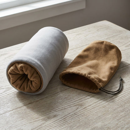 Memory Foam Camping Pillow - Full-Size Rollable Camp Pillow with Removable Washable Cover and Stuff Sack
