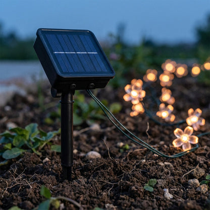Cherry Blossom Fairy String Lights - Solar or Battery Powered, for Gardens, Weddings, Patios & Christmas Decor