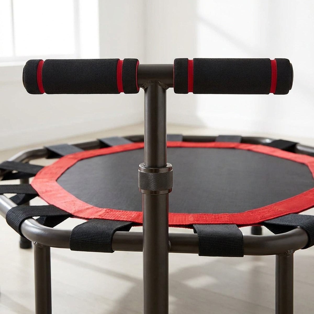 Foldable 50-Inch Hexagon Trampoline – Indoor Fitness Fun for Kids and Adults, Space-Saving Exercise Equipment for Cardio at Home