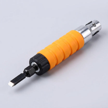 Power Wood Carving Tool – Drill-Powered Chisel Carver with Flexible Shaft, 5 Blades and Wrench (Drill Not Included)