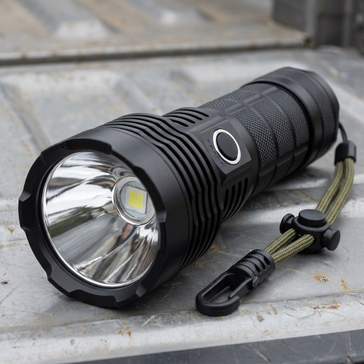 LED Rechargeable Tactical Laser Flashlight - 90000 Lumens High Powered and Waterproof Flash Light