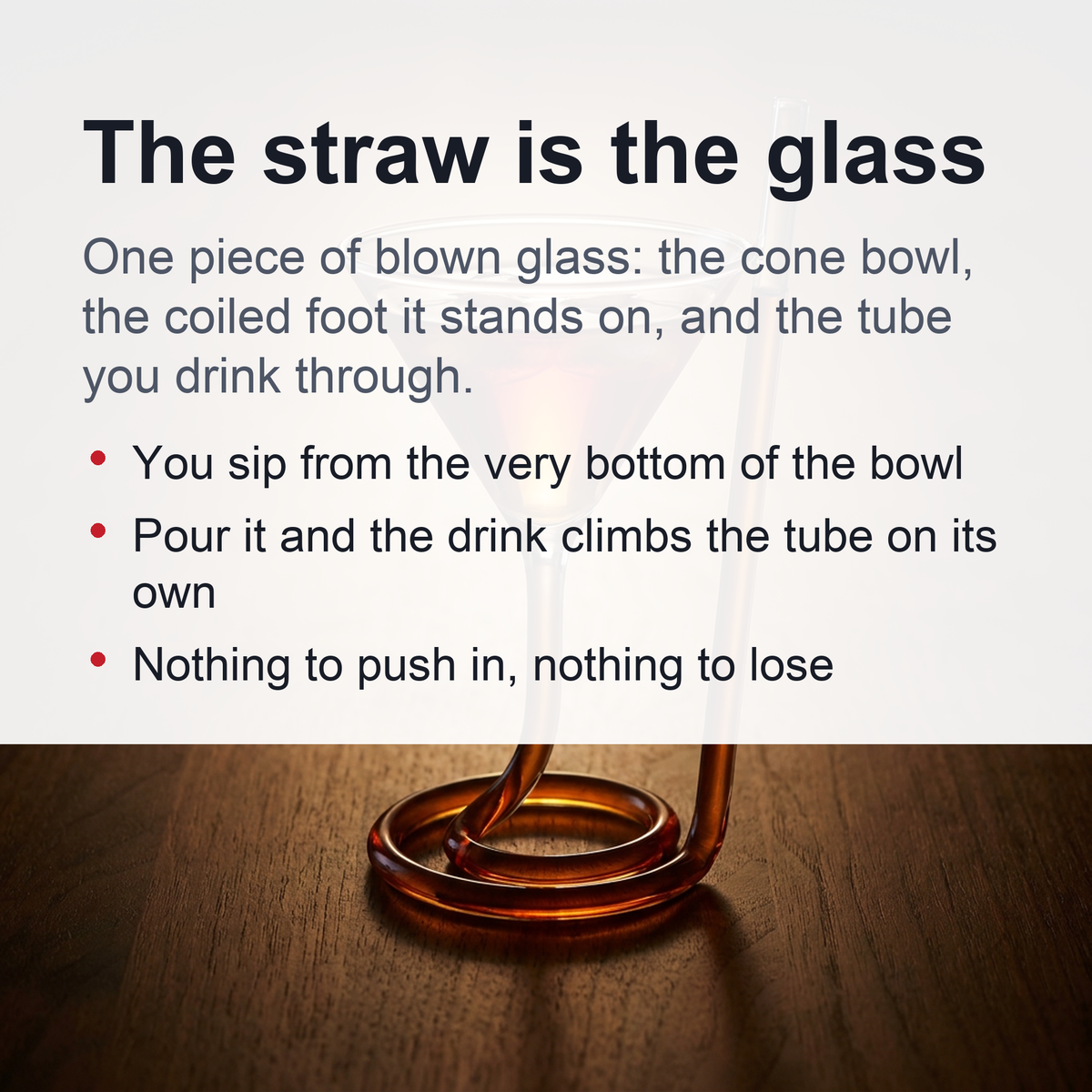 Spiral Straw Cocktail Glass– Stylish Triangle Wine Glass with Built-in Straw for Martini, Whiskey & Party Elegance